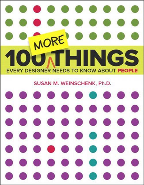 Cover of the book 100 MORE Things Every Designer Needs to Know About People by Susan Weinschenk, Pearson Education
