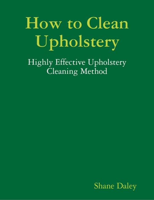 Cover of the book How to Clean Upholstery by Shane Daley, Lulu.com