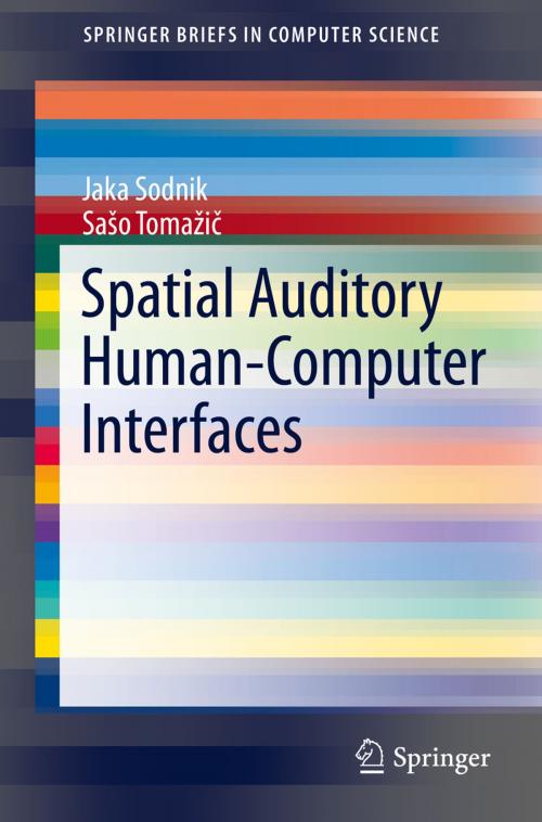 Cover of the book Spatial Auditory Human-Computer Interfaces by Jaka Sodnik, Sašo Tomažič, Springer International Publishing