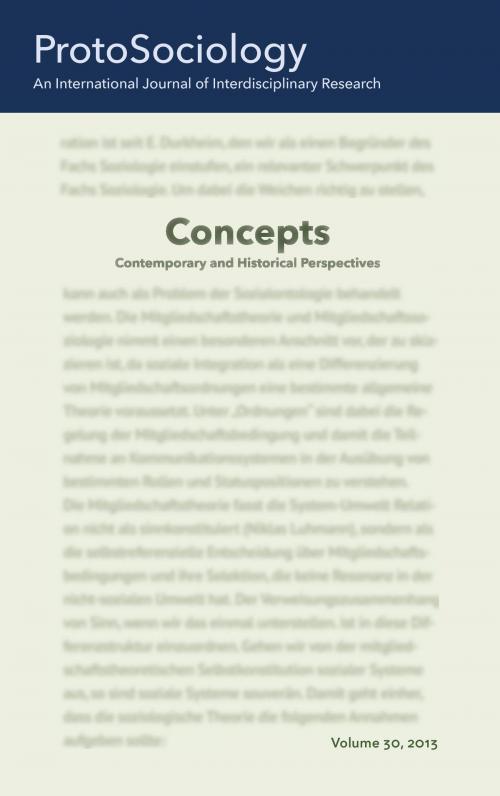 Cover of the book Concepts: Contemporary and Historical Perspectives by , Books on Demand