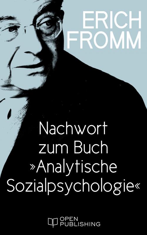 Cover of the book Nachwort zum Buch 'Analytische Sozialpsychologie' by Erich Fromm, Edition Erich Fromm