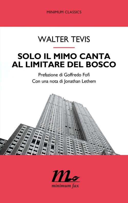 Cover of the book Solo il mimo canta al limitare del bosco by Walter Tevis, minimum fax