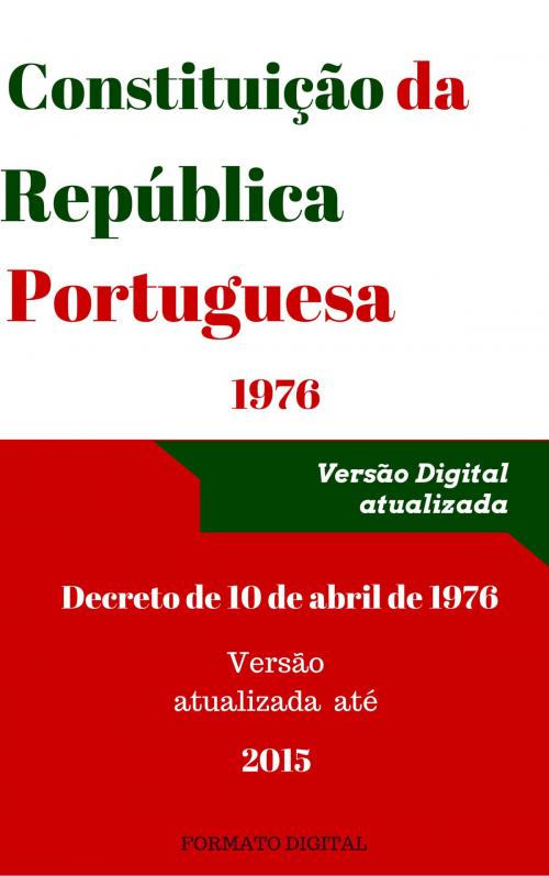 Cover of the book Constituição da República Portuguesa by VITOR VIEIRA, (DF) Digital Format 2015
