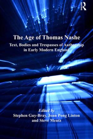 Cover of the book The Age of Thomas Nashe by Horst Kächele, Joseph Schachter, Helmut Thomä
