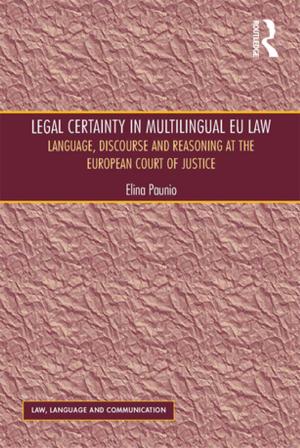 Cover of the book Legal Certainty in Multilingual EU Law by Donald E. Hall