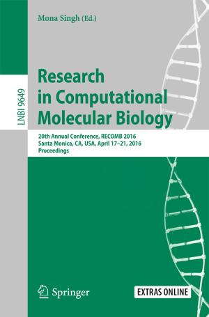 Cover of the book Research in Computational Molecular Biology by Shujie Yao, Chunxia Jiang