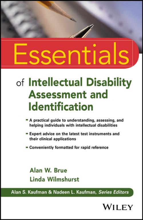Cover of the book Essentials of Intellectual Disability Assessment and Identification by Linda Wilmshurst, Alan W. Brue, Wiley