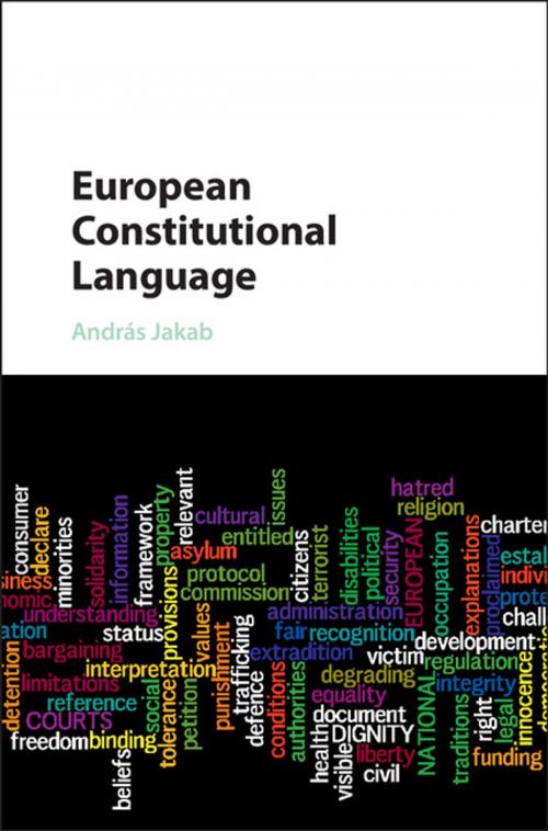 Cover of the book European Constitutional Language by András Jakab, Cambridge University Press