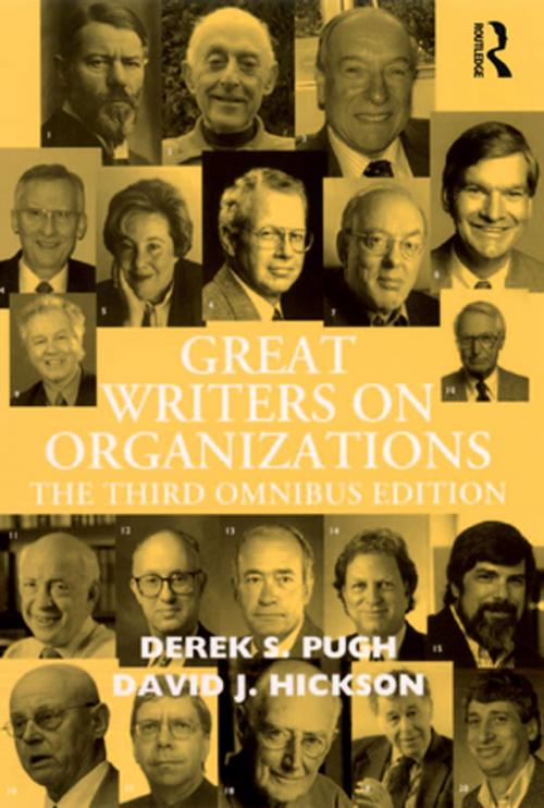Cover of the book Great Writers on Organizations by Derek S. Pugh, David J. Hickson, Taylor and Francis