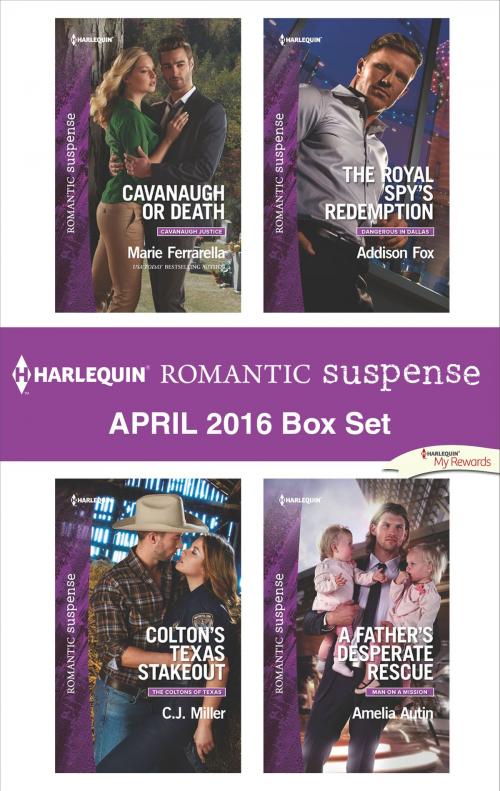 Cover of the book Harlequin Romantic Suspense April 2016 Box Set by Marie Ferrarella, C.J. Miller, Addison Fox, Amelia Autin, Harlequin