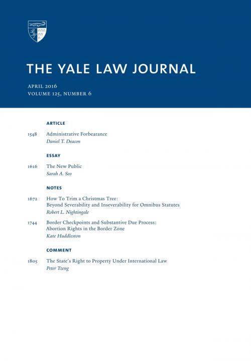 Cover of the book Yale Law Journal: Volume 125, Number 6 - April 2016 by Yale Law Journal, Quid Pro, LLC