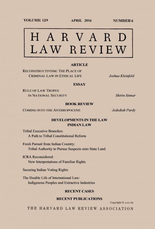 Cover of the book Harvard Law Review: Volume 129, Number 6 - April 2016 by Harvard Law Review, Quid Pro, LLC