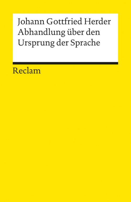 Cover of the book Abhandlung über den Ursprung der Sprache by Johann Gottfried Herder, Reclam Verlag