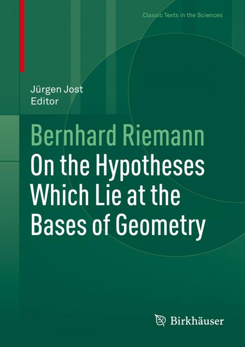Cover of the book On the Hypotheses Which Lie at the Bases of Geometry by Bernhard Riemann, Springer International Publishing