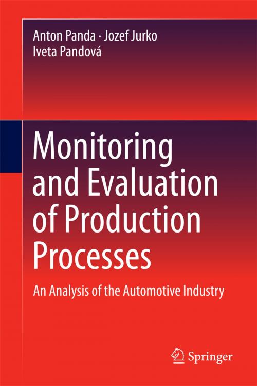 Cover of the book Monitoring and Evaluation of Production Processes by Anton Panda, Jozef Jurko, Iveta Pandová, Springer International Publishing