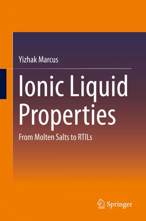 Cover of the book Ionic Liquid Properties by Yizhak Marcus, Springer International Publishing