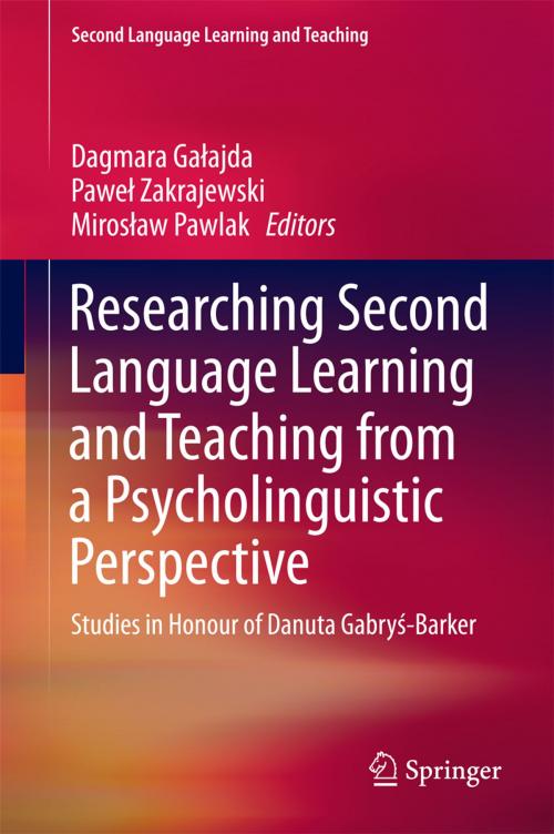 Cover of the book Researching Second Language Learning and Teaching from a Psycholinguistic Perspective by , Springer International Publishing
