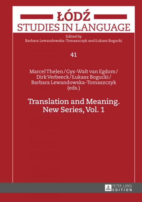 Cover of the book Translation and Meaning by , Peter Lang
