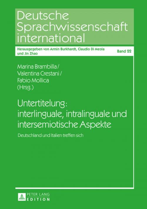 Cover of the book Untertitelung: interlinguale, intralinguale und intersemiotische Aspekte by , Peter Lang
