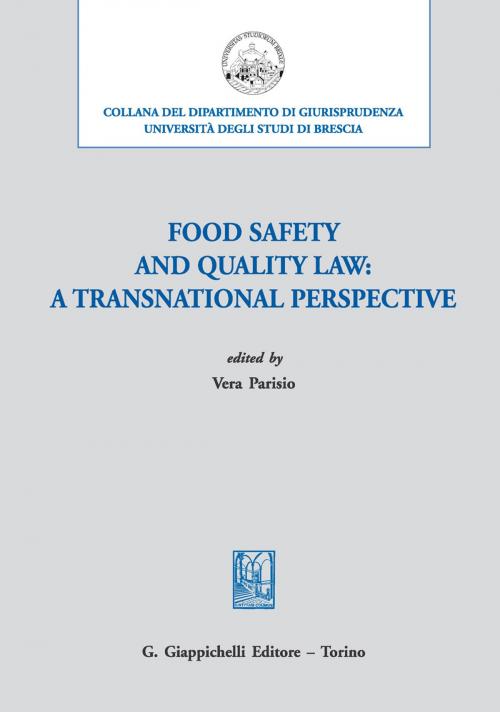 Cover of the book Food safety and quality law: a transnational perspective by Vera Parisio, Giappichelli Editore
