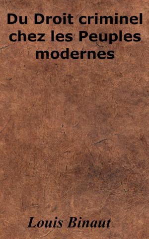 Cover of the book Du droit criminel chez les peuples modernes by Albert de Broglie