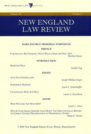 Cover of New England Law Review: Volume 50, Number 3 - Spring 2016