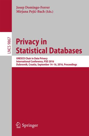 Cover of the book Privacy in Statistical Databases by Şerefnur Öztürk