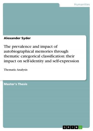 Cover of the book The prevalence and impact of autobiographical memories through thematic categorical classification: their impact on self-identity and self-expression by Sarah Grüning