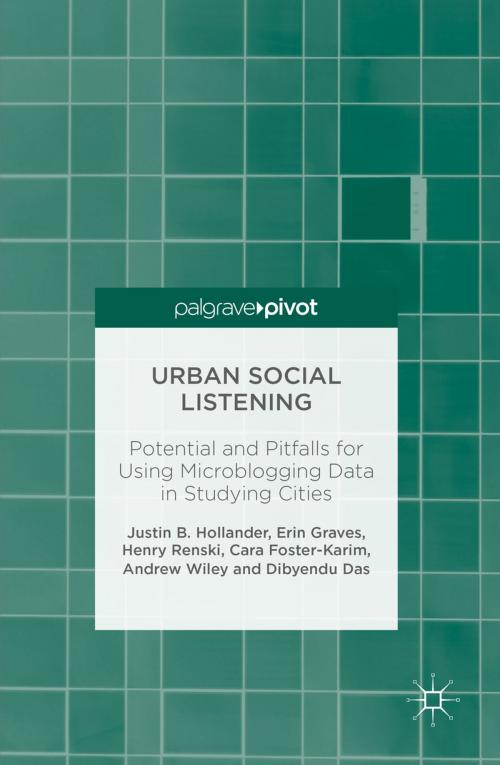 Cover of the book Urban Social Listening by Justin B. Hollander, Erin Graves, Henry Renski, Cara Foster-Karim, Andrew Wiley, Dibyendu Das, Palgrave Macmillan UK