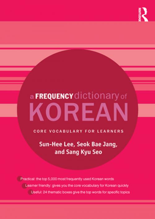 Cover of the book A Frequency Dictionary of Korean by Sun-Hee Lee, Seok Bae Jang, Sang Kyu Seo, Taylor and Francis