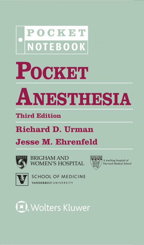 Cover of the book Pocket Anesthesia by Richard D. Urman, Jesse M. Ehrenfeld, Wolters Kluwer Health