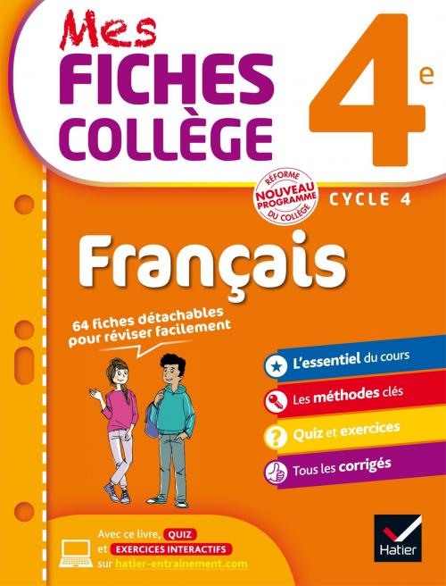 Cover of the book Mes fiches collège Français 4e by Hélène Ricard, Matthieu Verrier, Hatier