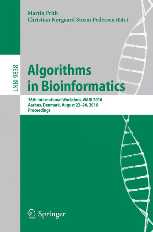 Cover of the book Algorithms in Bioinformatics by , Springer International Publishing