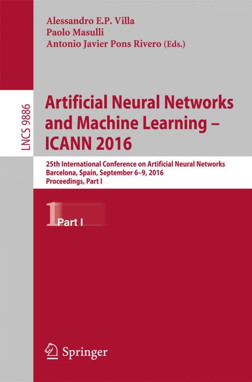 Cover of the book Artificial Neural Networks and Machine Learning – ICANN 2016 by , Springer International Publishing