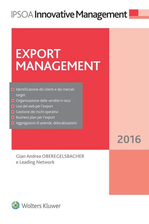Cover of the book Export Management by Gian Andrea Oberegelsbacher, Leading Network, Ipsoa