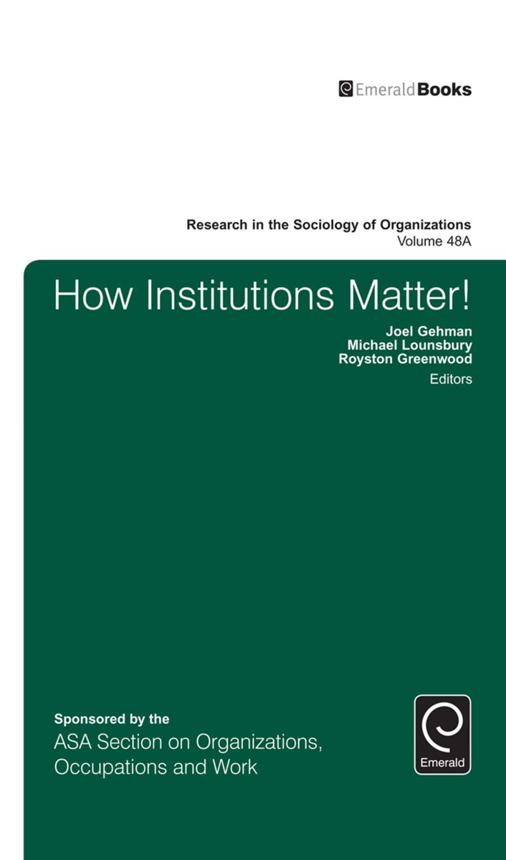 Big bigCover of How Institutions Matter!
