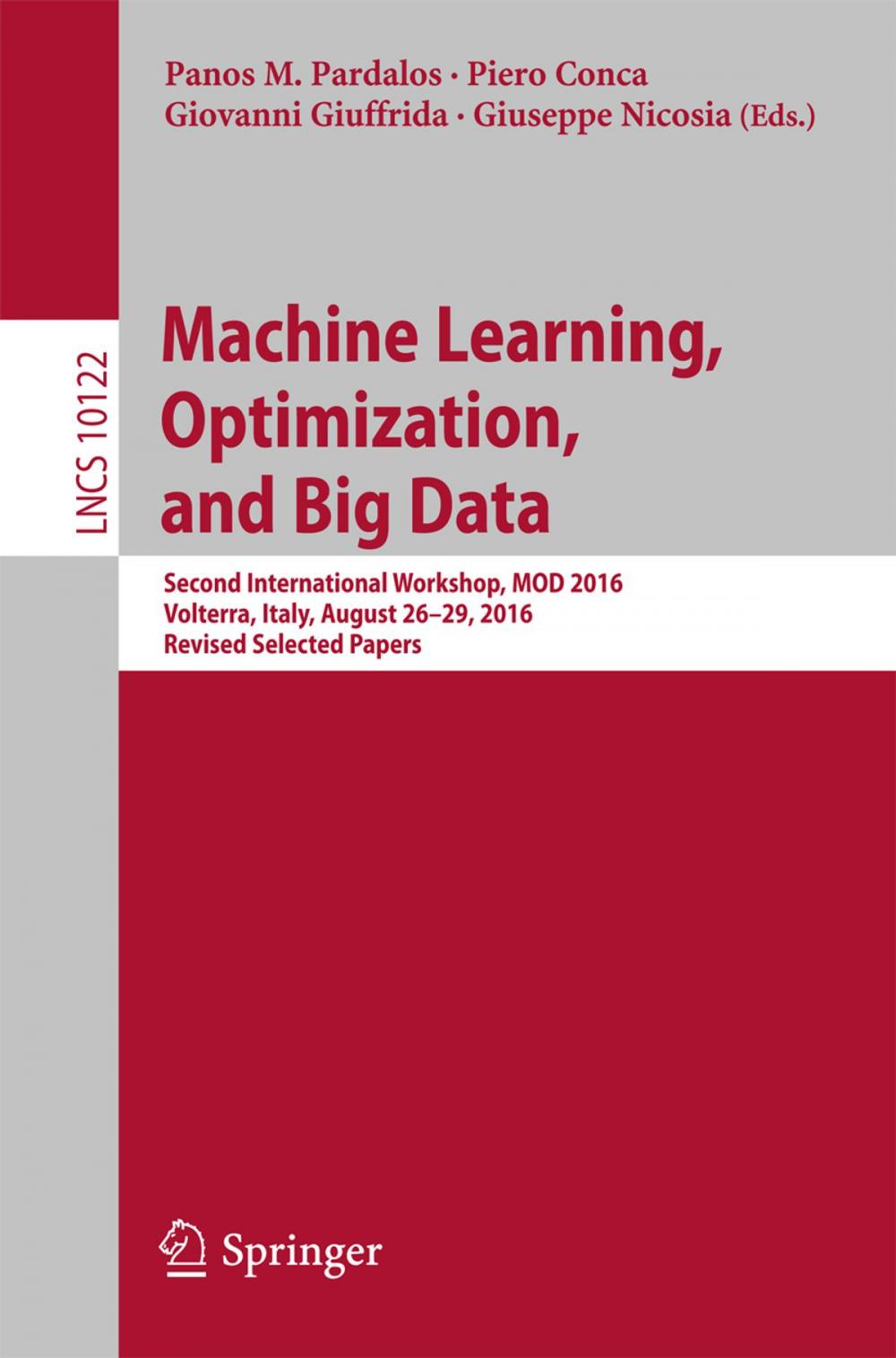 Big bigCover of Machine Learning, Optimization, and Big Data