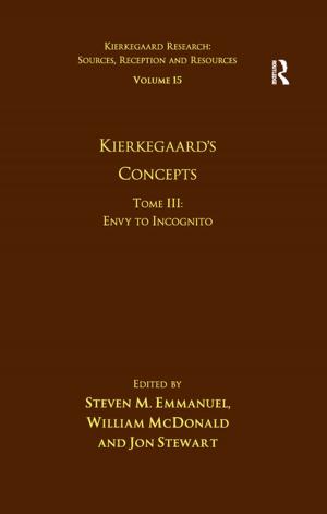 Book cover of Volume 15, Tome III: Kierkegaard's Concepts
