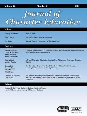 Cover of the book Journal of Character Education Issue by Charles F. Howlett, Ian Harris