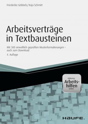 Cover of Arbeitsverträge in Textbausteinen - inkl. Arbeitshilfen online