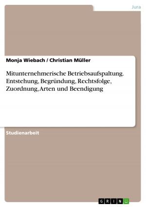 bigCover of the book Mitunternehmerische Betriebsaufspaltung. Entstehung, Begründung, Rechtsfolge, Zuordnung, Arten und Beendigung by 