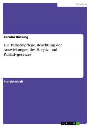 Cover of the book Die Palliativpflege. Beachtung der Auswirkungen des Hospiz- und Palliativgesetzes by Magdalena Mai
