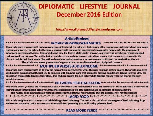 Cover of the book Diplomatic Lifestyle Journal December 2016 Edition by Alfred Mbati, Sanfordestroe Company