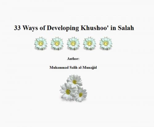 Cover of the book 33 Ways of Developing Khushoo' in Salah by Muhammad Salih al-Munajjid, PublishDrive