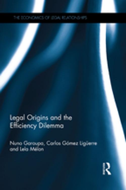 Cover of the book Legal Origins and the Efficiency Dilemma by Nuno Garoupa, Carlos Gómez Ligüerre, Lela Mélon, Taylor and Francis