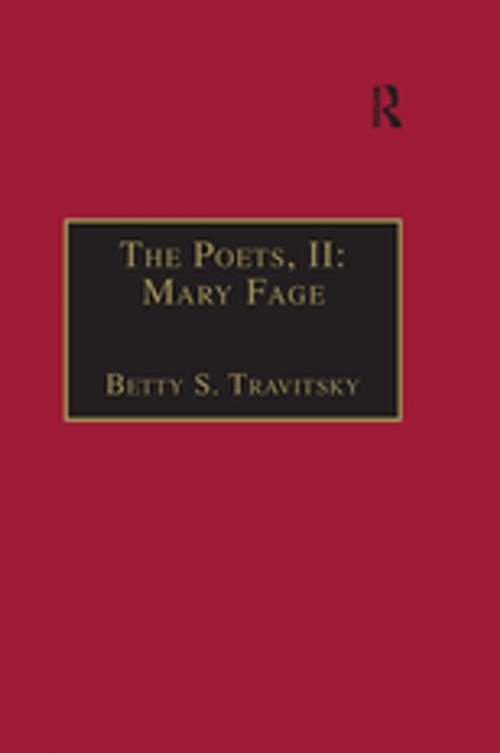 Cover of the book The Poets, II: Mary Fage by Betty S.Travitsky, Taylor and Francis