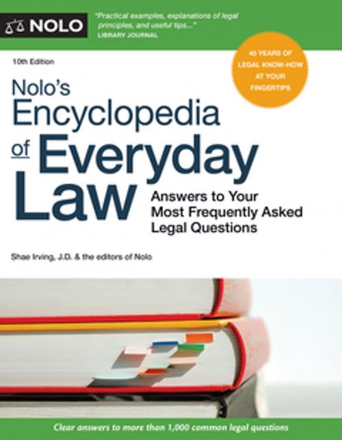 Cover of the book Nolo's Encyclopedia of Everyday Law by Shae Irving J.D., Nolo Editors, NOLO