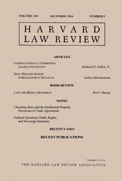 Cover of the book Harvard Law Review: Volume 130, Number 2 - December 2016 by Harvard Law Review, Quid Pro, LLC
