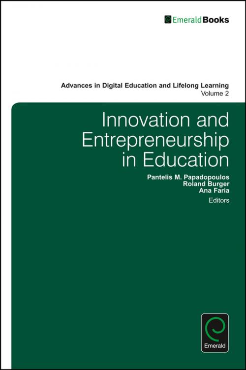 Cover of the book Innovation and Entrepreneurship in Education by , Emerald Group Publishing Limited