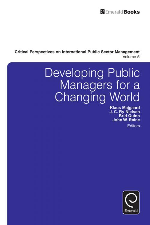 Cover of the book Developing Public Managers for a Changing World by , Emerald Group Publishing Limited